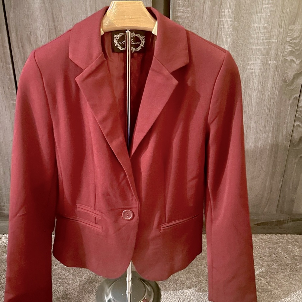 Burgundy One Button Blazer (Never Worn)